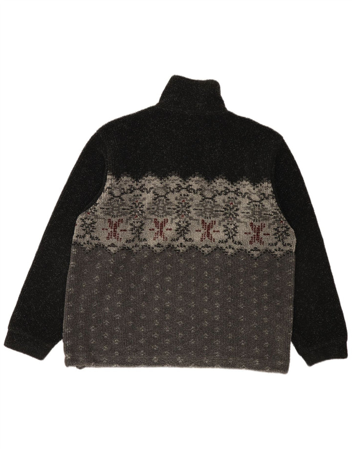 Colmar Hombre Jersey De Forro Polar Con Cuello Y Cremallera Medium Black Fair Isle