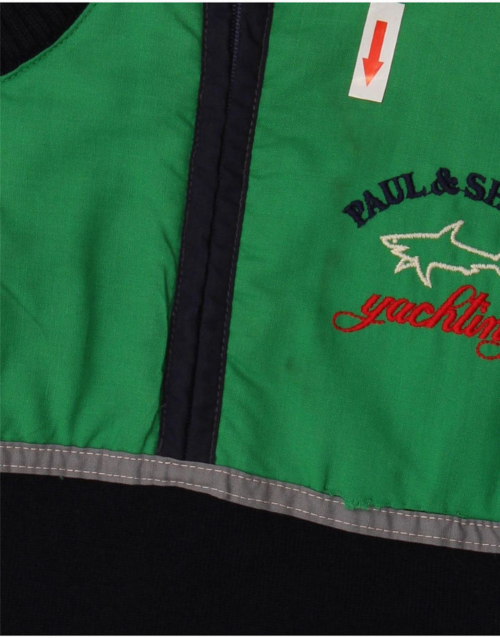 Paul & Shark Jersey con cuello y cremallera para hombre de lana virgen azul marino mediano