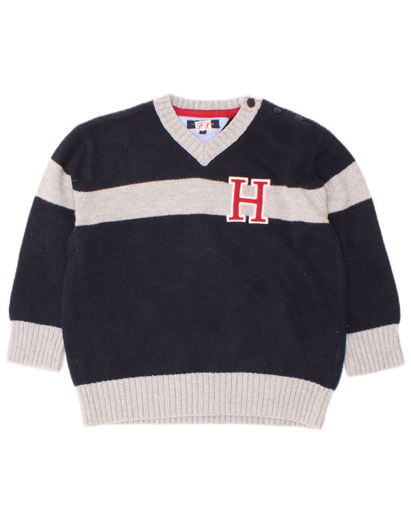 Tommy Hilfiger Suéter con Cuello en V para Bebés 18-24 Meses Azul Marino