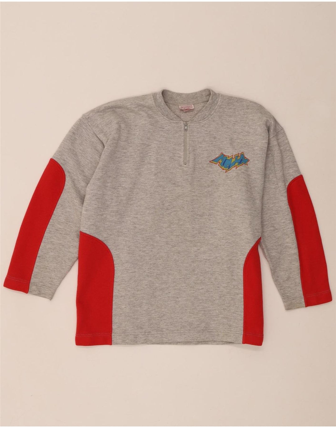 Stefanel Sudadera con estampado gráfico para niños 10-11 años Bloque de color gris
