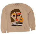 Zara Mujer Sudadera Gráfica Jumper UK 10 Small Beige