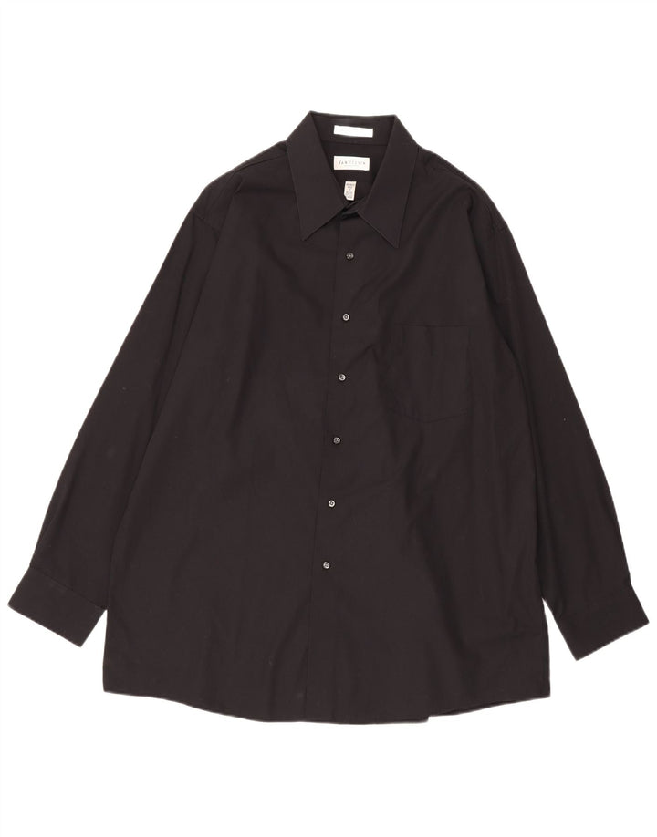 Van Heusen Camisa para hombre Talla 17 XL Algodón negro