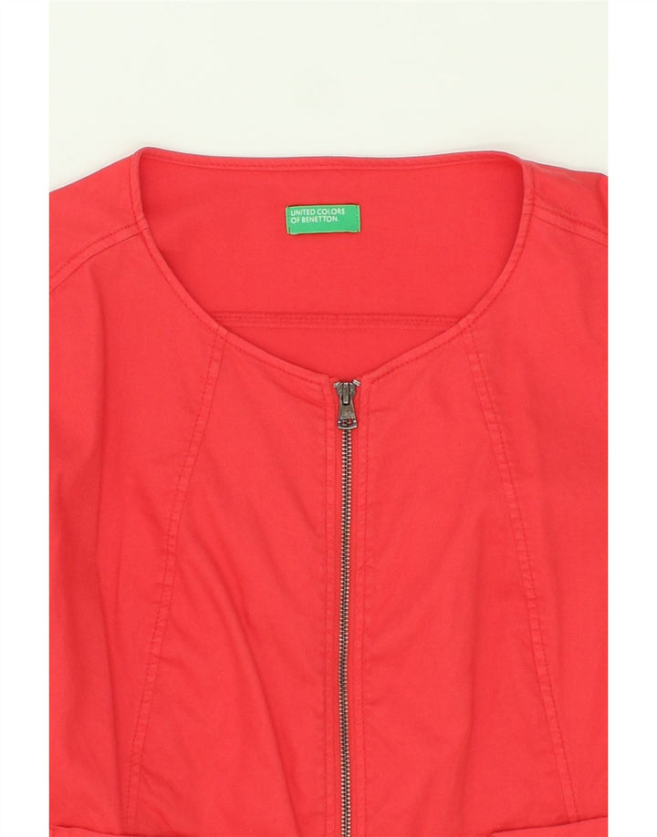 BENETTON Womens Tracksuit Top Jacket UK 14 Medium  Pink Cotton Vintage Benetton and Second-Hand Benetton from Messina Hembry 