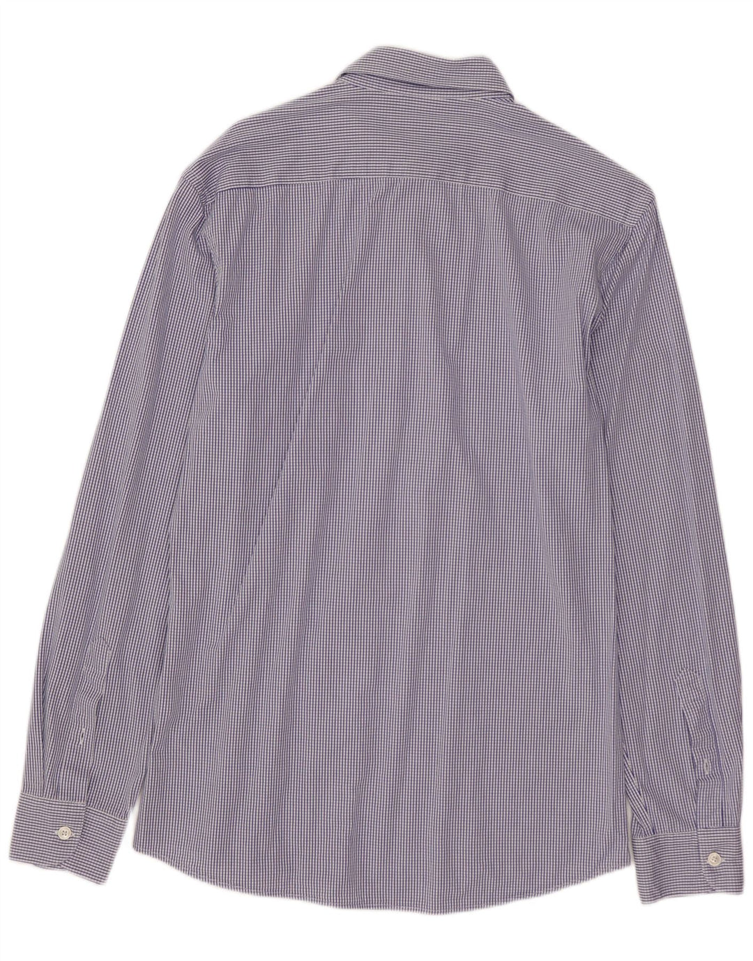 ZARA Hombre Camisa Slim Fit Algodón Cuadros Azul Medio