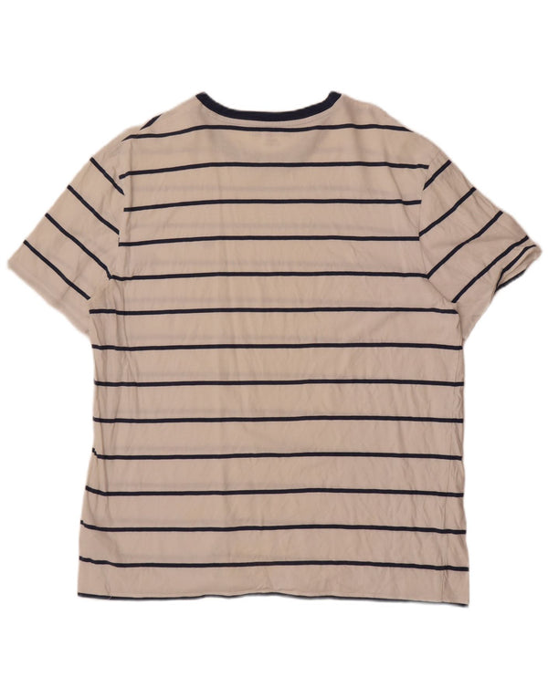 Camiseta Tommy Hilfiger Hombre Top XL Off White Rayas Algodón Náutico