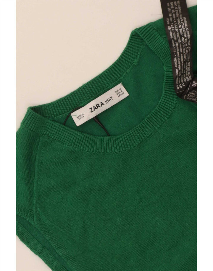 Zara Mujer Chaleco Tank Top UK 12 Viscosa Verde Medio