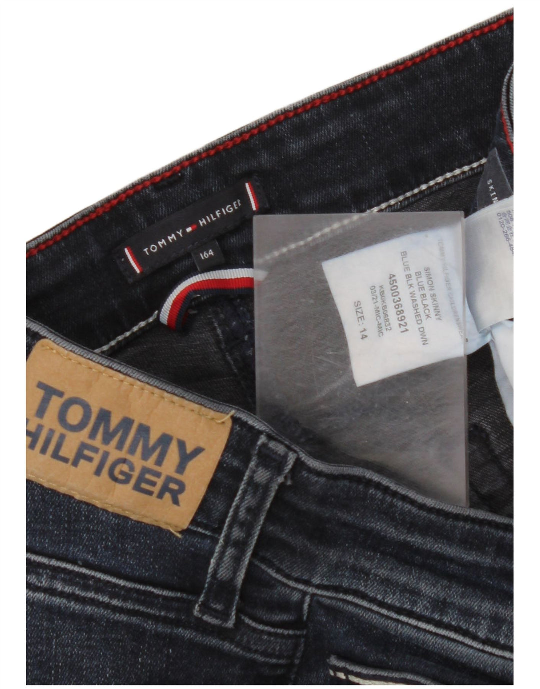 TOMMY HILFIGER Vaqueros pitillo para niños 13-14 años W28 L29 Azul marino Algodón