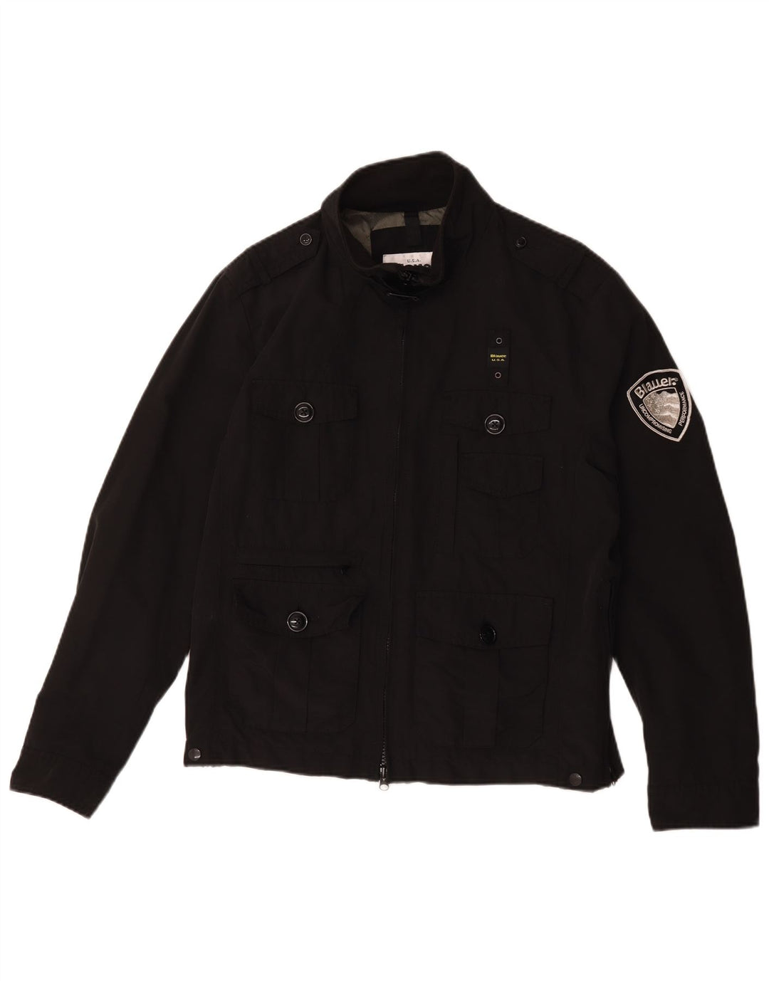Blauer Chaqueta militar utilitaria para hombre UK 42 XL Algodón negro