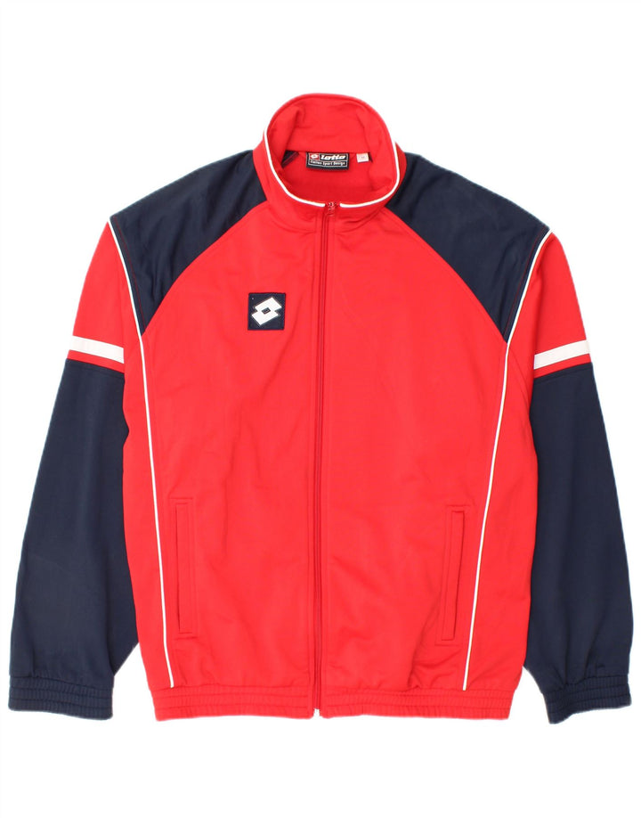 LOTTO Chaqueta superior de chándal para hombre ES 38/40 Medio Rojo Colorblock Poliéster