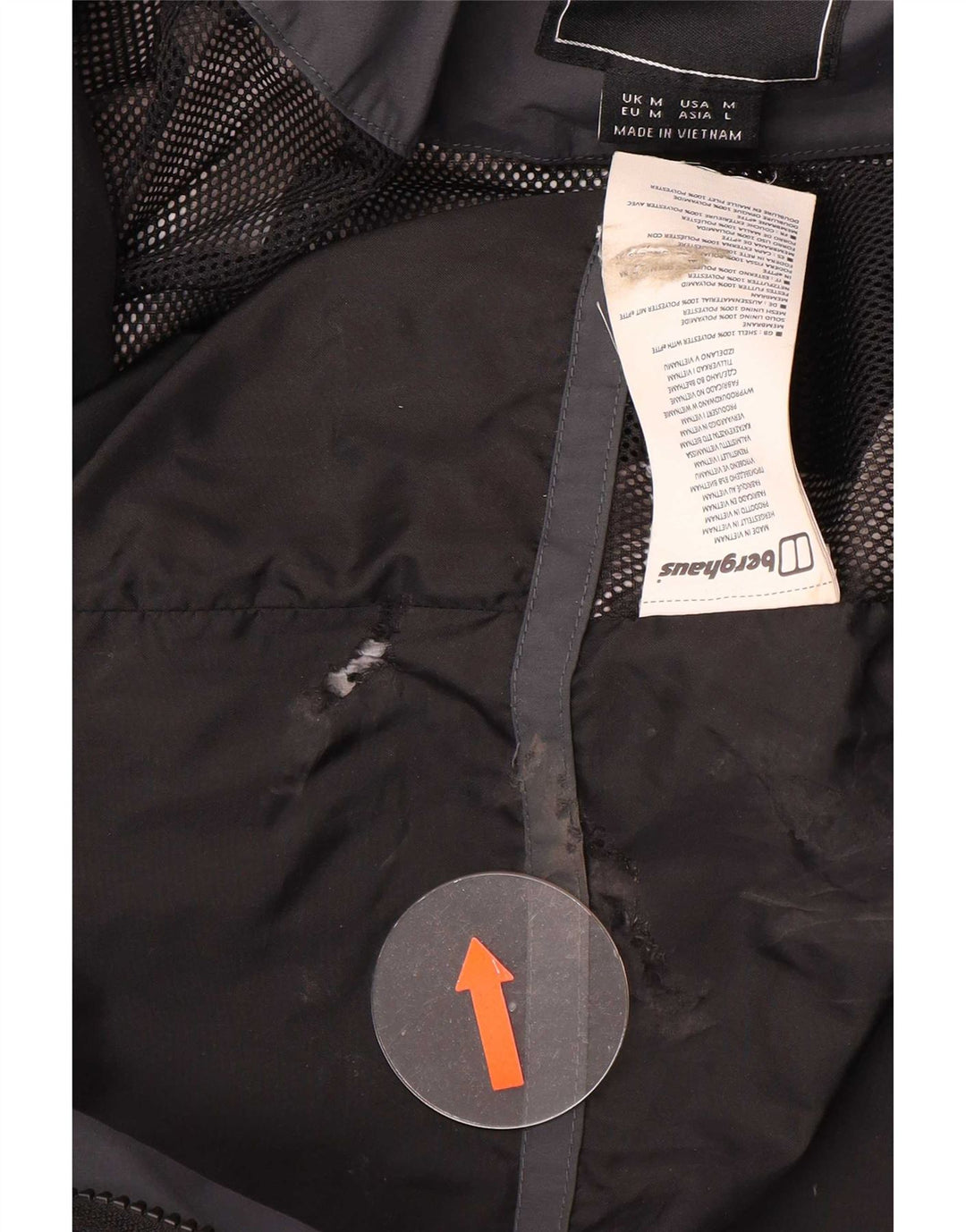 Chaqueta impermeable Berghaus para hombre ES 38 Mediana Poliéster negro