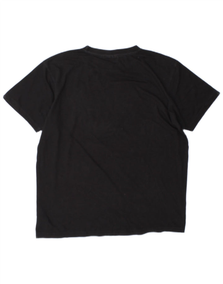 Fila - Camiseta gráfica para hombre, talla grande, algodón negro