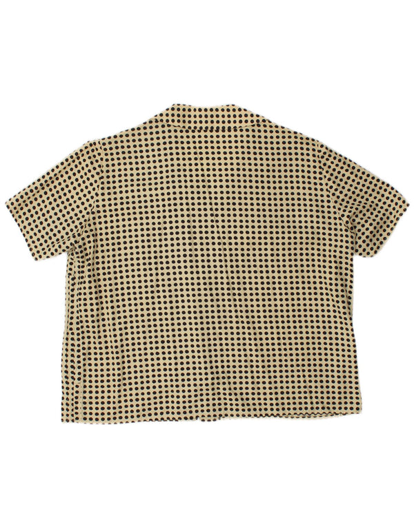 VINTAGE Blusa de camisa de gran tamaño para mujer Reino Unido 14 Amarillo medio manchado