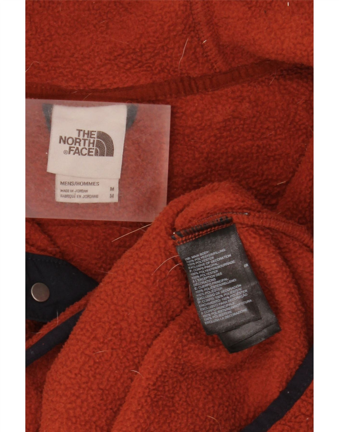 The North Face Jersey de forro polar con cuello y botones y capucha para hombre Poliéster rojo medio