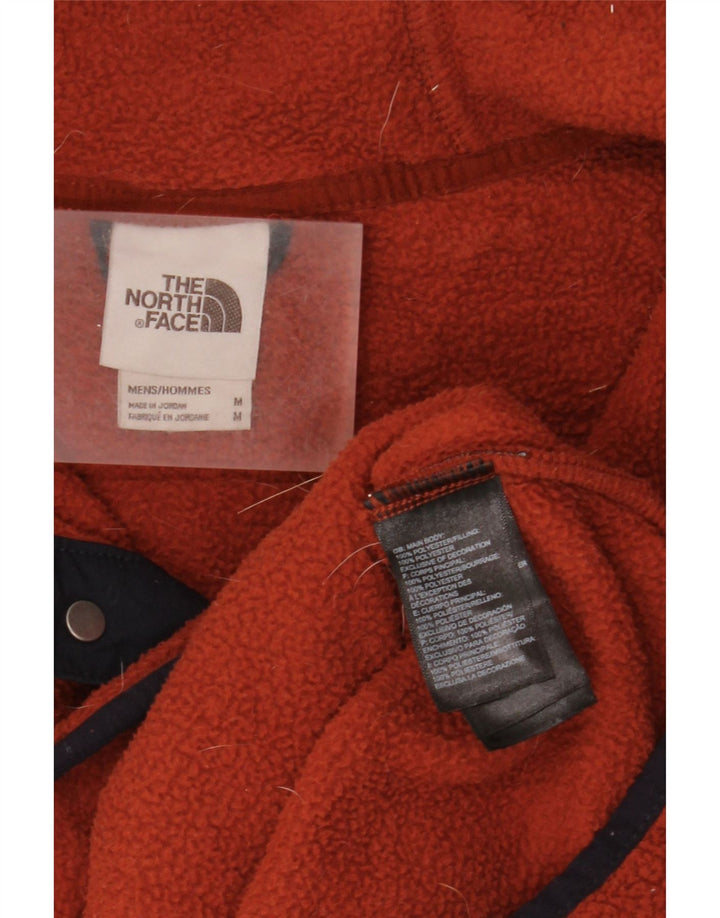 The North Face Jersey de forro polar con cuello y botones y capucha para hombre Poliéster rojo medio