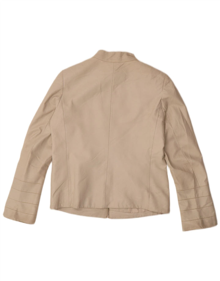 Olivieri Les Marees Chaqueta De Cuero Mujer IT 44 Cuero Beige Medio