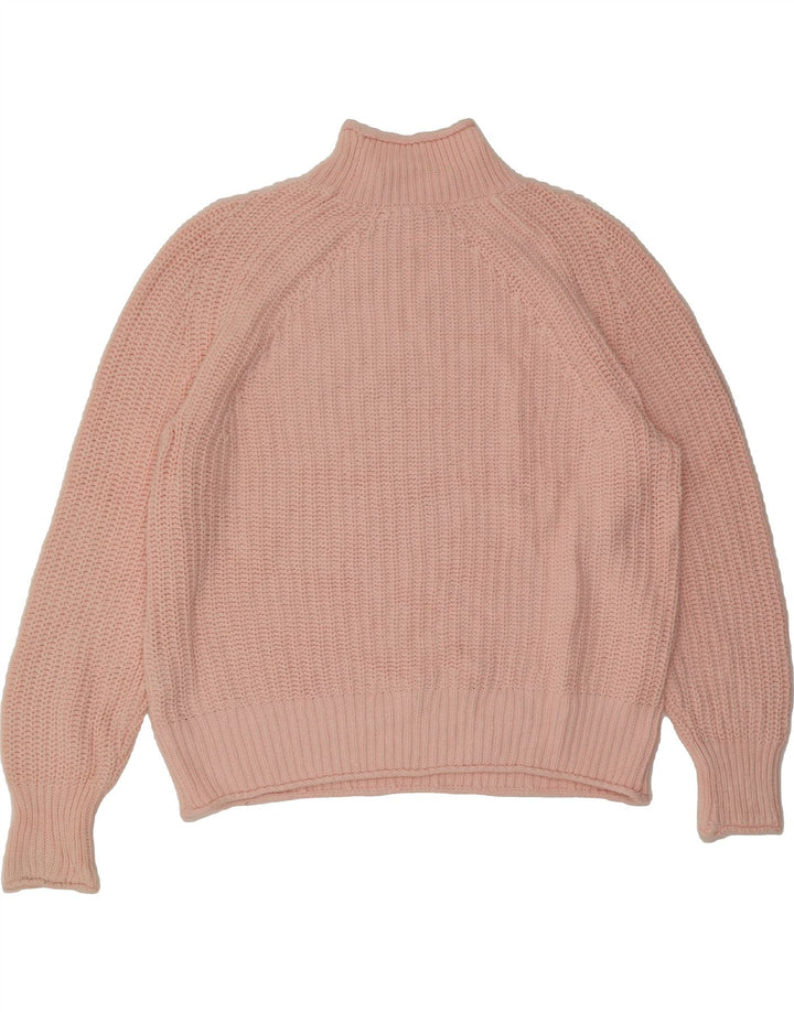 J. CREW Womens Turtle Neck Jumper Sweater UK 14 Medium Pink Cotton Vintage J. Crew and Second-Hand J. Crew from Messina Hembry 