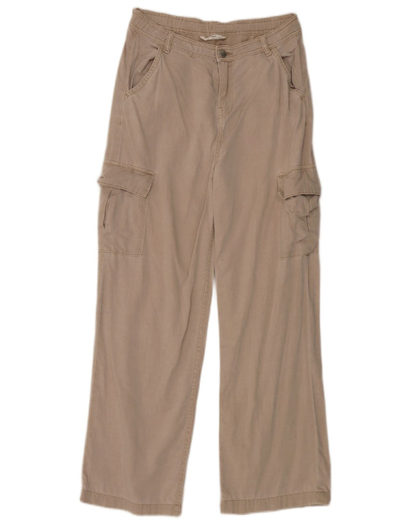 Marks & Spencer Pantalones cargo de pierna ancha para niñas 13-14 años W28 L28 Beige