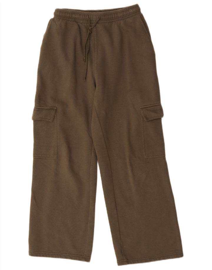 Zara Mujer Pantalones De Chándal Cargo UK 42 Medium Caqui Algodón