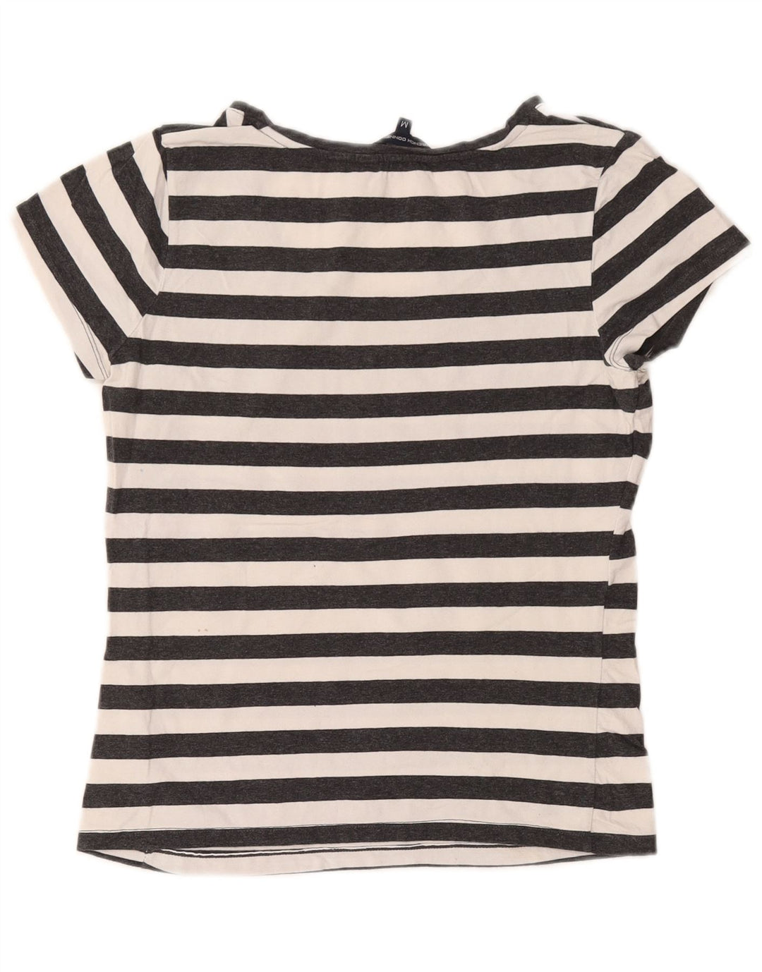 FRENCH CONNECTION Camiseta para mujer Top UK 12 Algodón a rayas gris medio