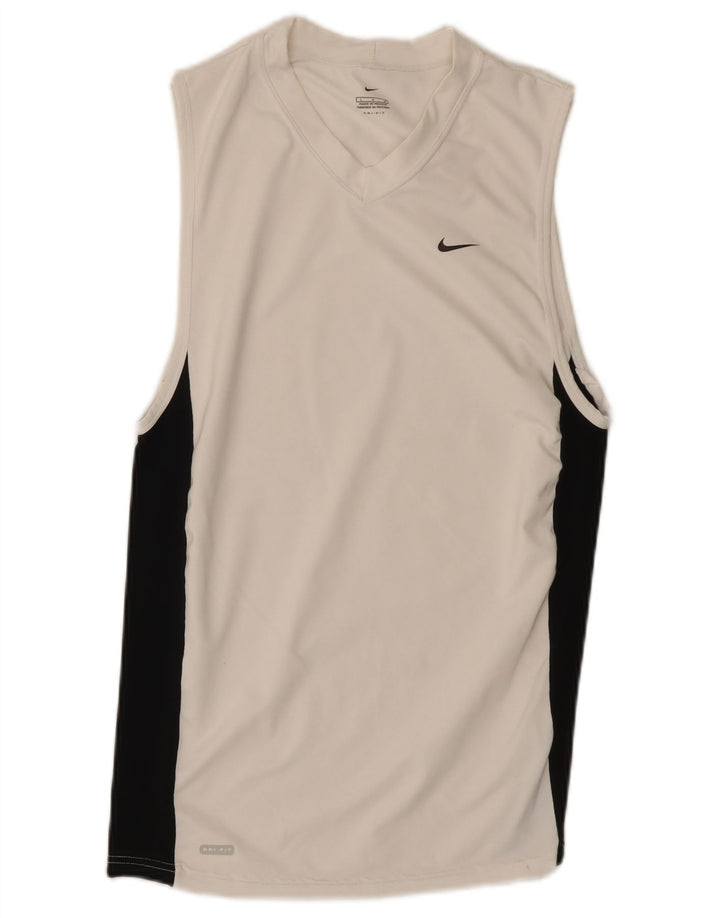 Nike - Camiseta sin mangas Dri Fit para hombre, talla grande, color blanco, poliéster