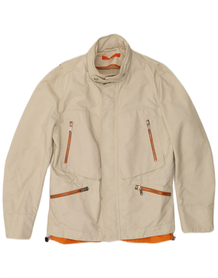 Dondup Chaqueta utilitaria con capucha para hombre IT 50 Large Off White Poliamida
