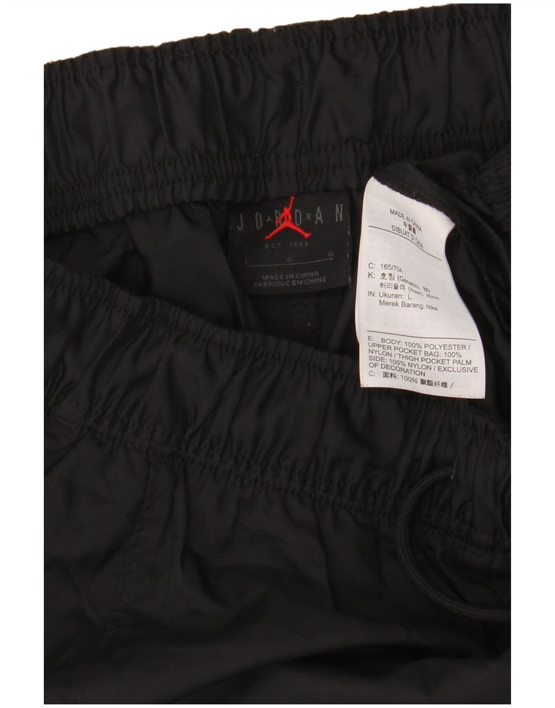 JORDAN Hombre Cargo Chándal Pantalones Joggers Large Negro Poliéster