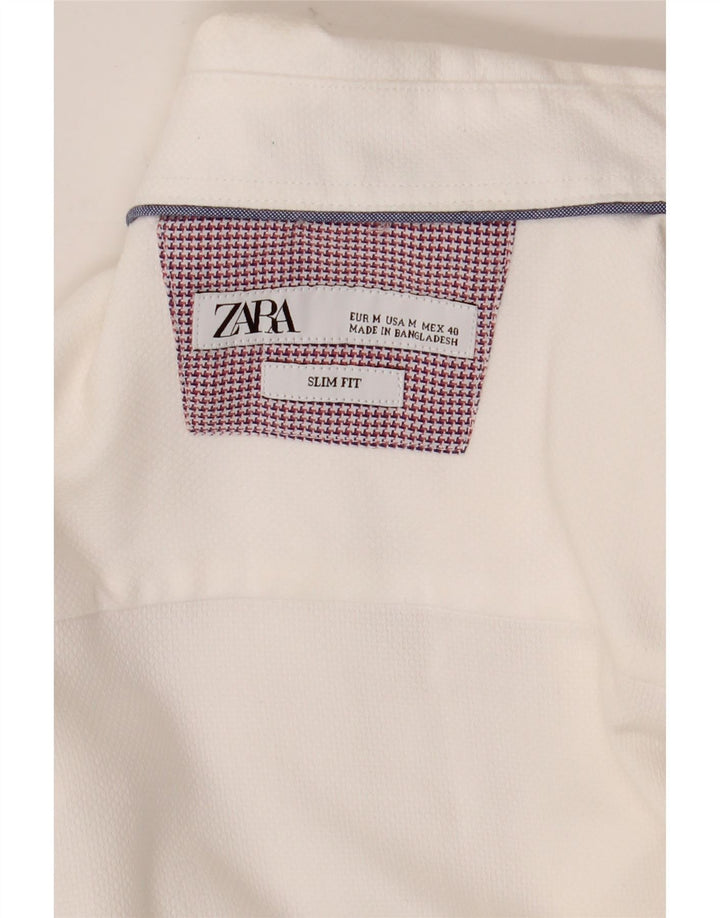 Zara Hombre Camisa Slim Fit Blanco Mediano