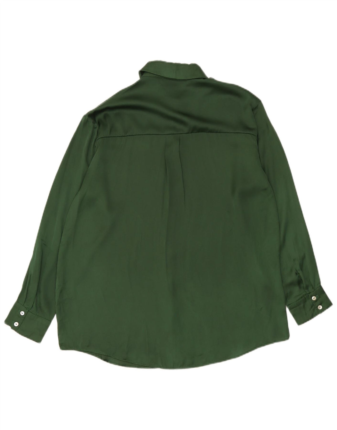 Zara Mujer Camisa Extragrande UK 10 Small Poliéster Verde