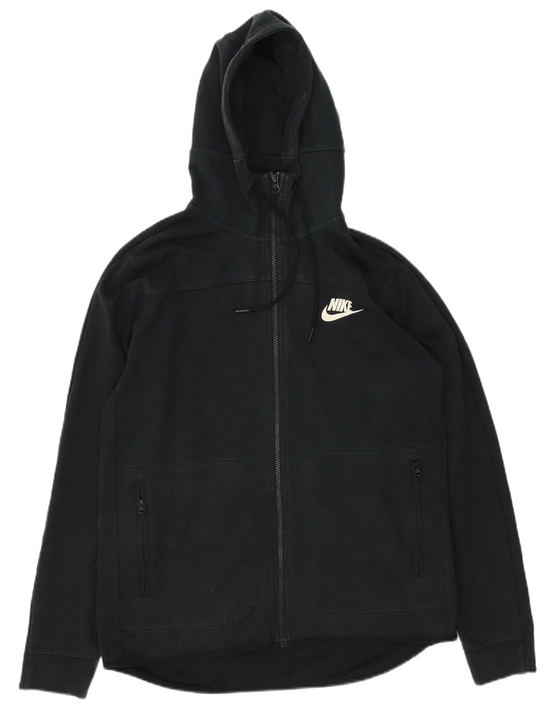 Nike - Sudadera con capucha y cremallera para hombre, tamaño mediano, algodón negro