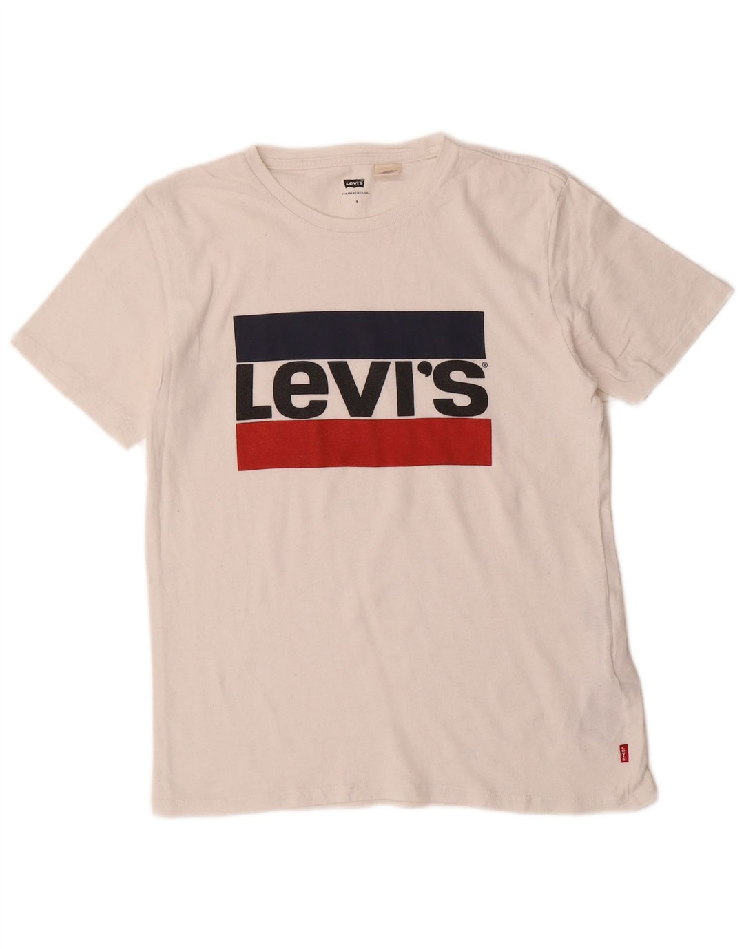 LEVI'S Camiseta gráfica para hombre Top Small White Cotton