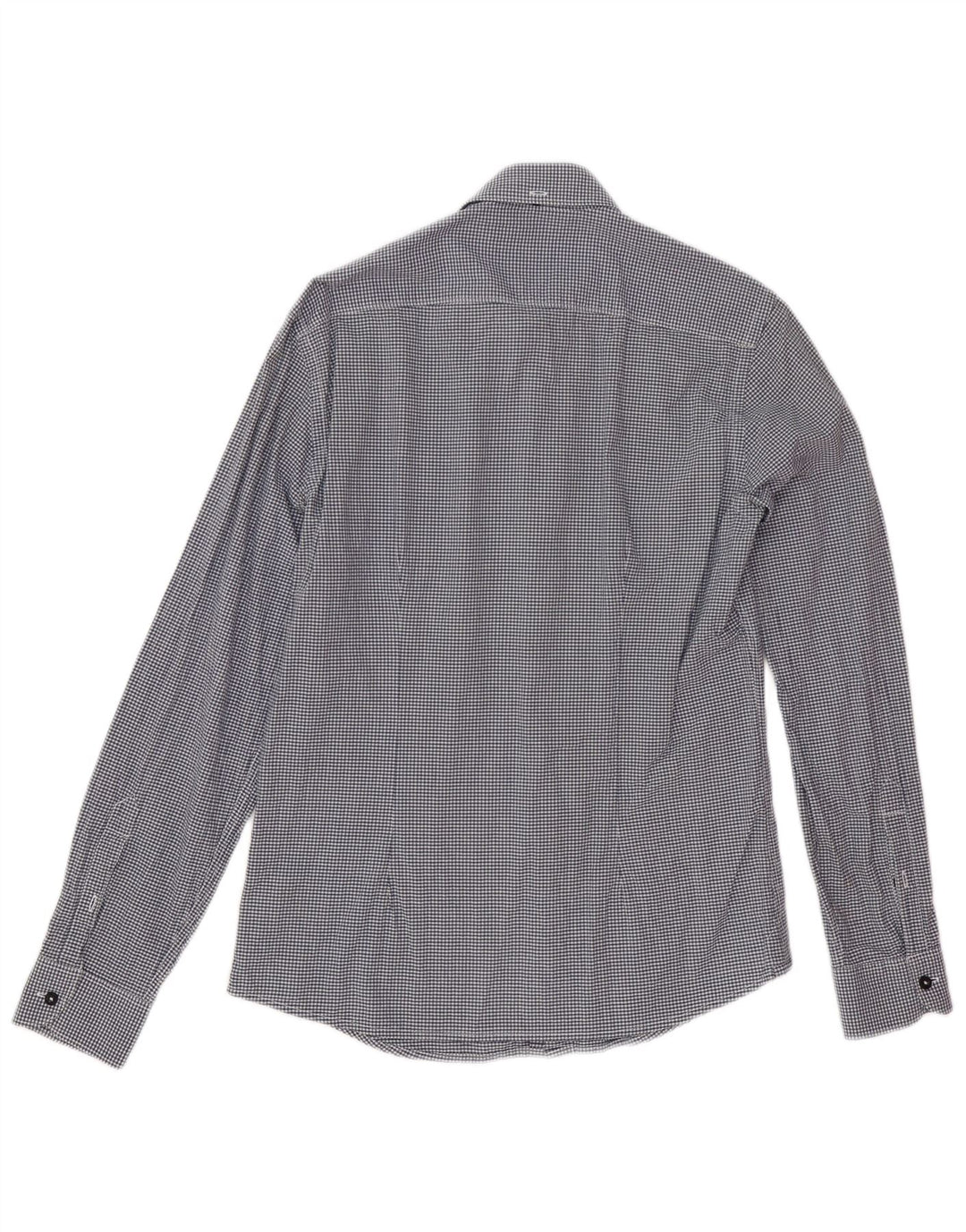 Camisa Gas Hombre Pequeña Algodón Vichy Azul Marino