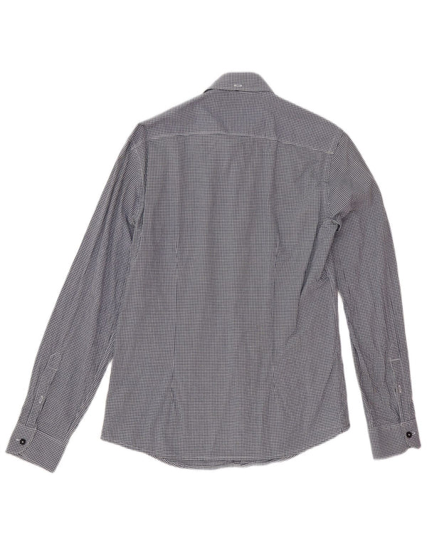 Camisa Gas Hombre Pequeña Algodón Vichy Azul Marino