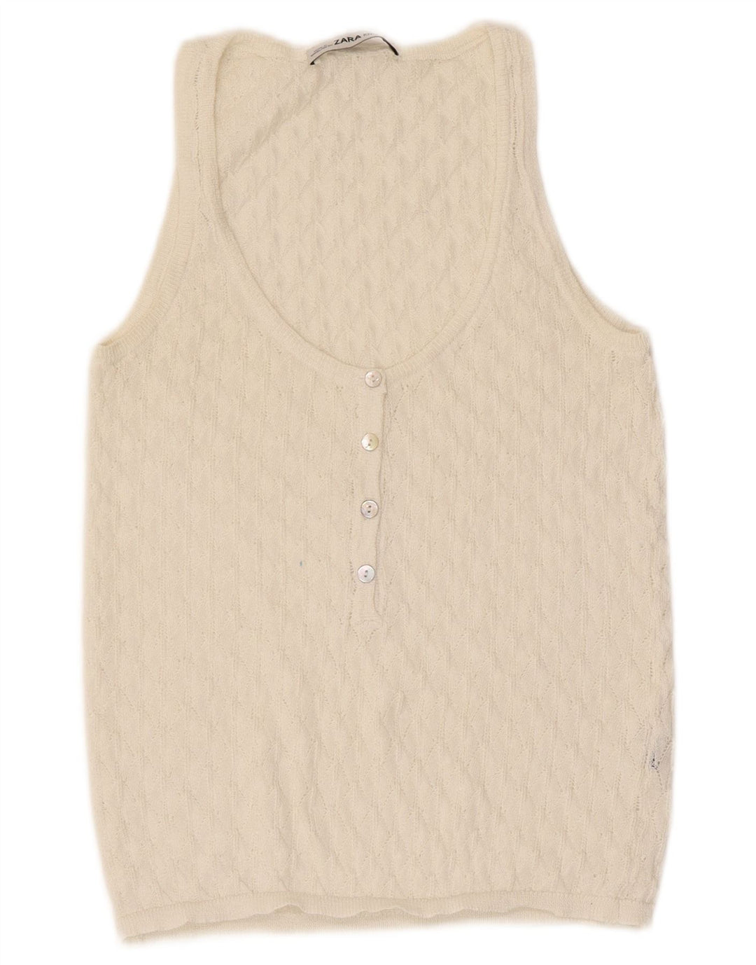 Zara Mujer Chaleco Top UK 8 Small Beige