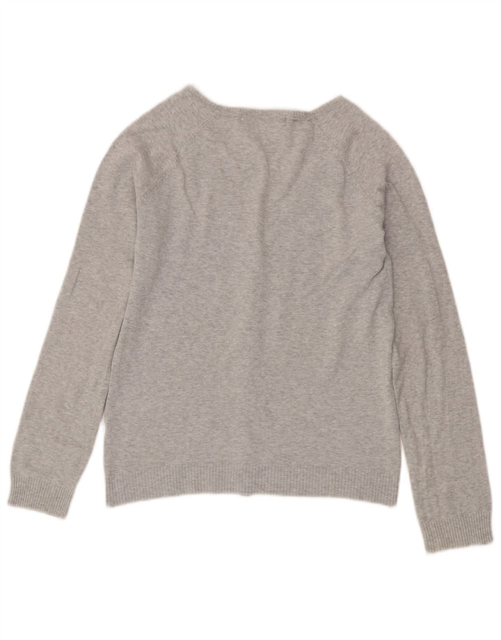 Zara Mujer Cárdigan Suéter UK 44 Grande Gris Moteado