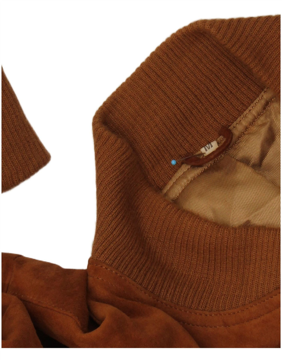 VINTAGE Chaqueta bomber de ante para hombre Reino Unido 38 Marrón medio