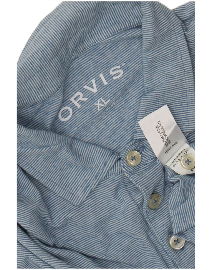 ORVIS Polo Hombre XL Algodón Rayas Azules