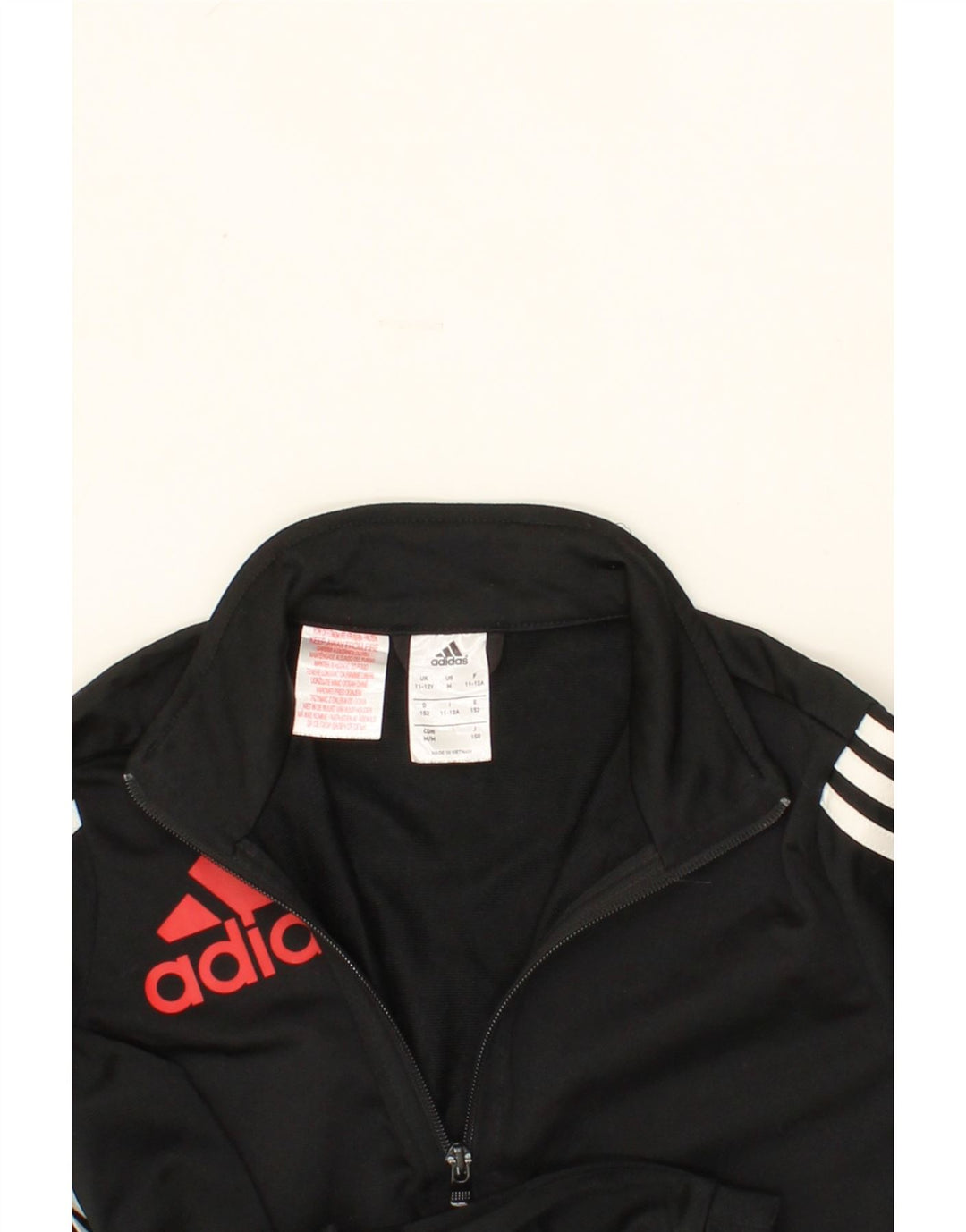 ADIDAS Boys Tracksuit Top Jacket 11-12 Years Black Colourblock Polyester Vintage Adidas and Second-Hand Adidas from Messina Hembry 