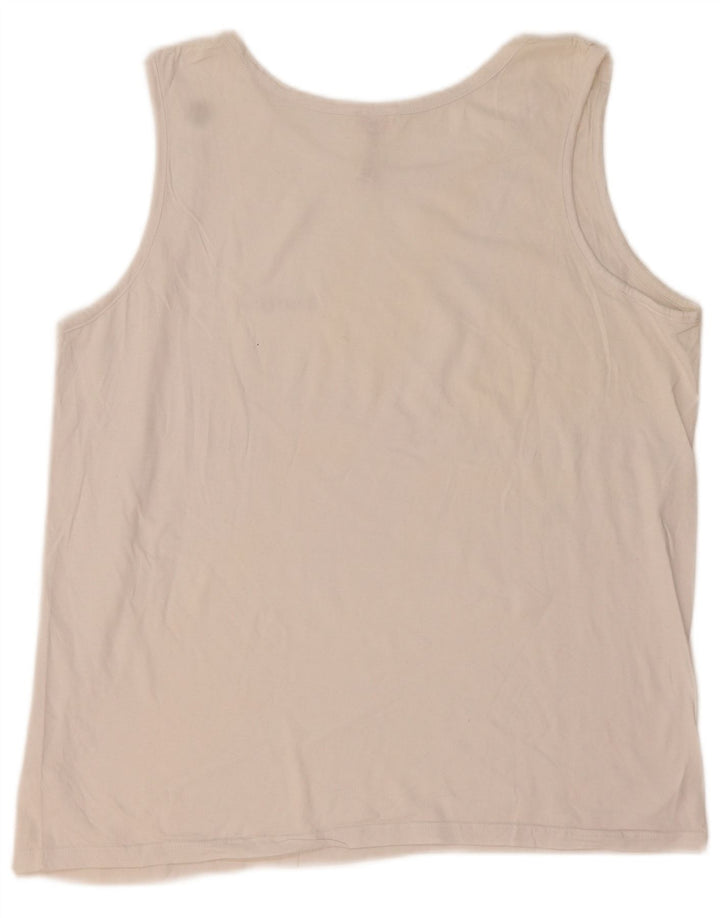 Kappa Hombre Chaleco Top 2XL Blanco Algodón