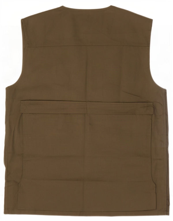 Vintage Mens Utility Gilet IT 52 XL Poliéster Caqui
