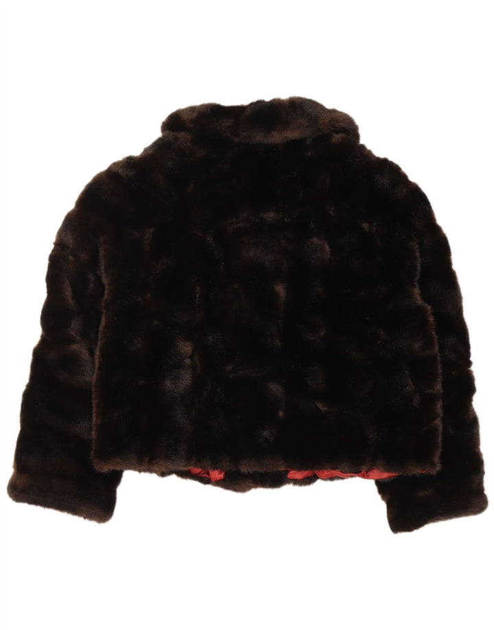 TISSAVEL Chaqueta de piel sintética para mujer ES 40 XL Marrón Poliacrílico