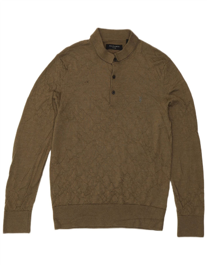 All Saints Jersey Hombre con Cuello Polo XL Caqui