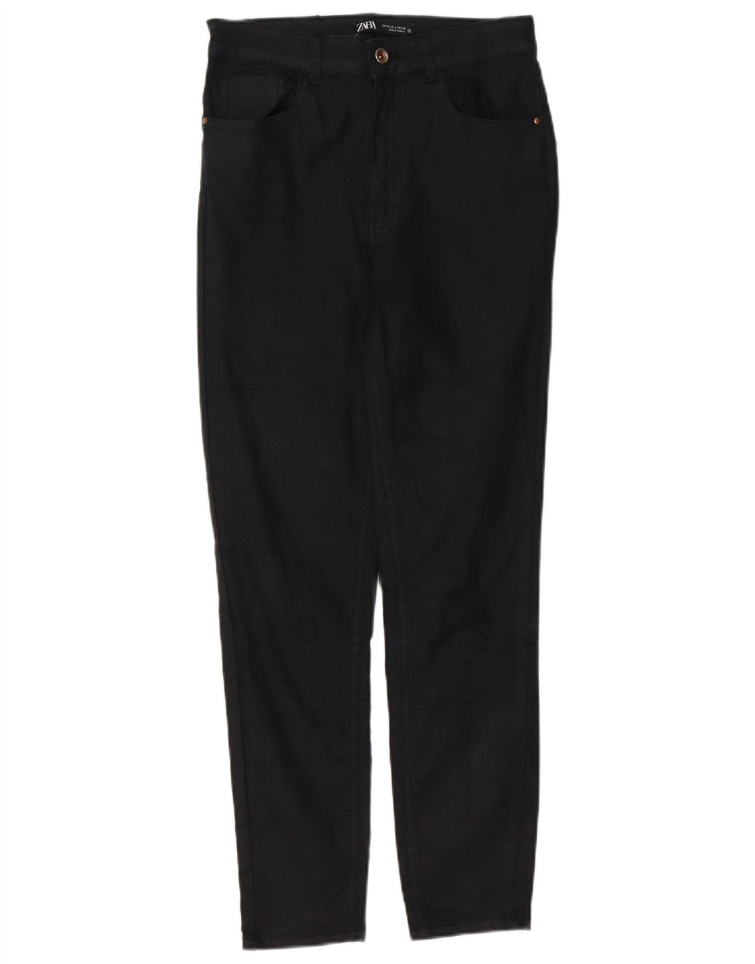 Zara Mujer Pantalones Casuales Slim EU 40 Medium W30 L26 Negro
