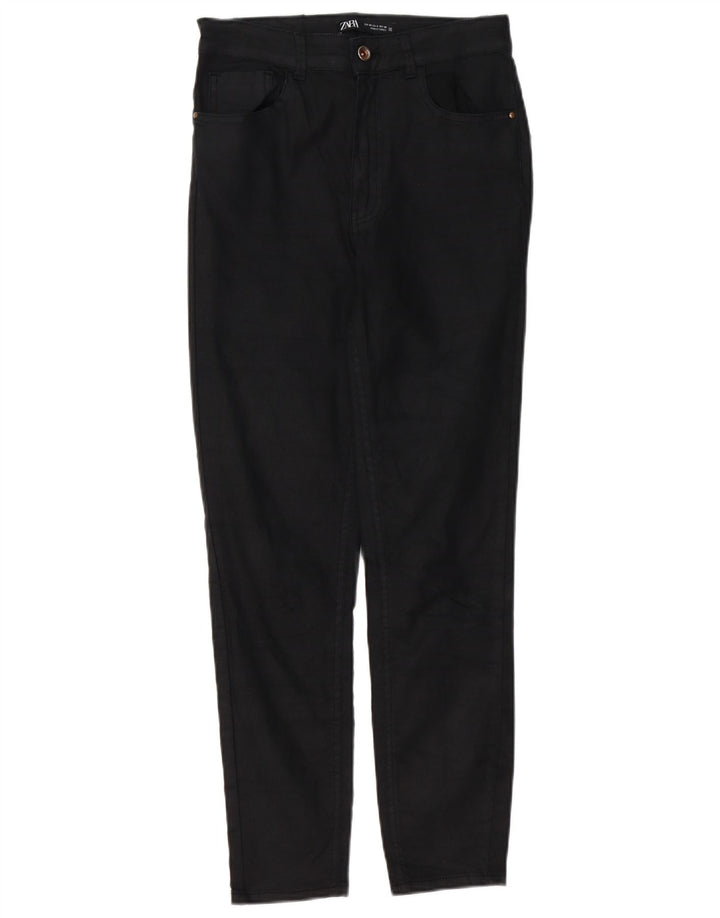 Zara Mujer Pantalones Casuales Slim EU 40 Medium W30 L26 Negro