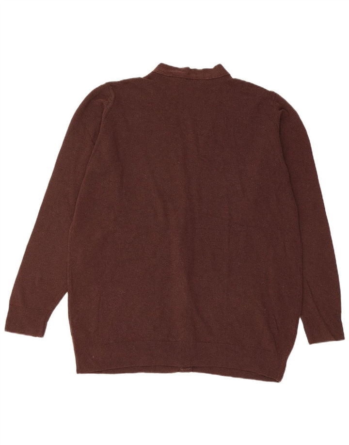 Marks & Spencer - Cárdigan para mujer, talla 40, talla grande, lana de cordero marrón