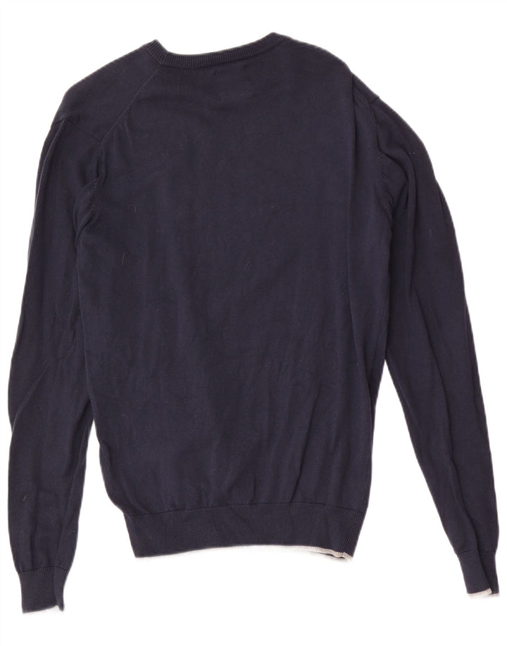 Gianmarco Venturi Jersey de cuello redondo para hombre, color azul marino mediano