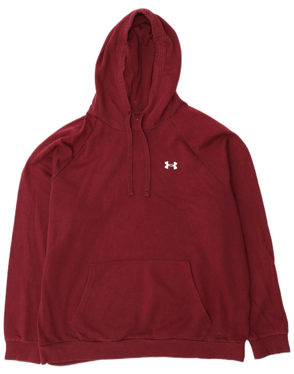 Under Armour Jersey con capucha para hombre, talla 2XL, algodón granate