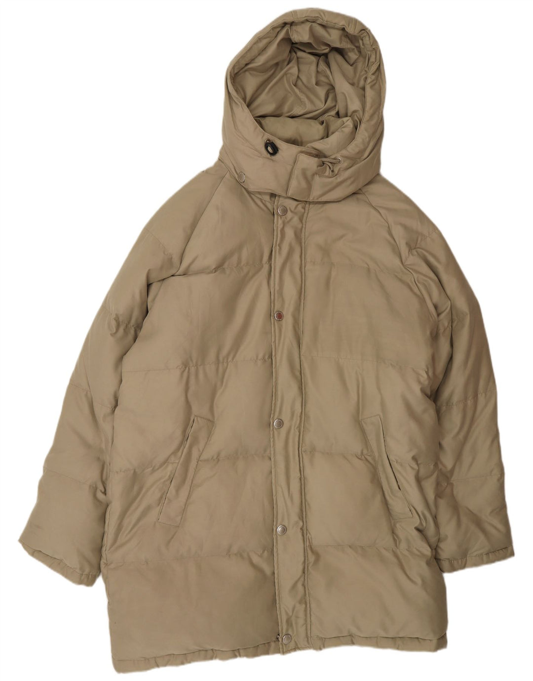 Sergio Tacchini Abrigo acolchado con capucha para hombre UK 40 Large Beige Poliéster