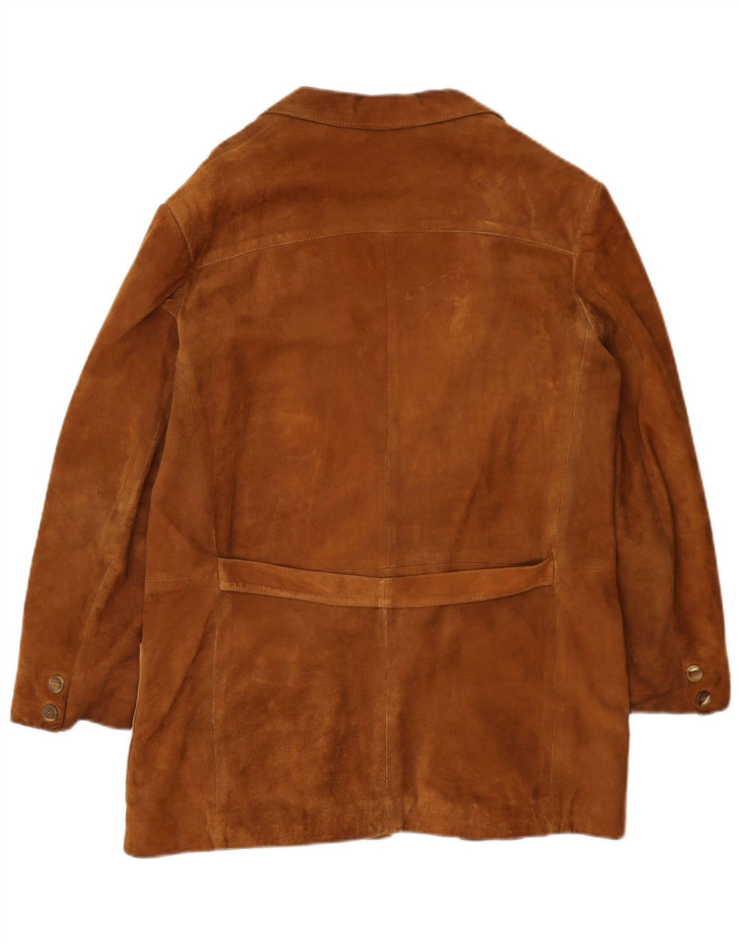 Vintage mujer 2 botones ante Blazer chaqueta Reino Unido 14 marrón medio