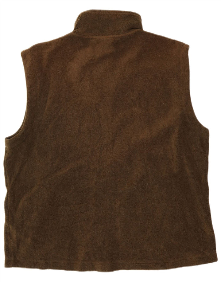 LE FROG Chaleco polar de corte casual para hombre UK 42 XL Poliéster caqui