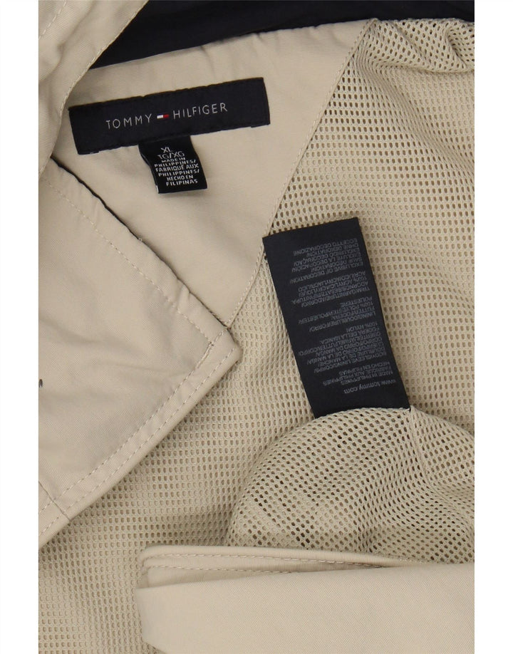 Tommy Hilfiger Chaqueta Bomber con Capucha para Hombre UK 42 XL Nylon Beige